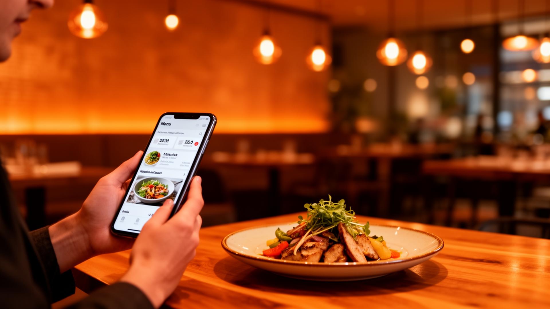 Produtos de alimentação apresentados em uma vitrine digital